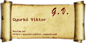 Gyurkó Viktor névjegykártya